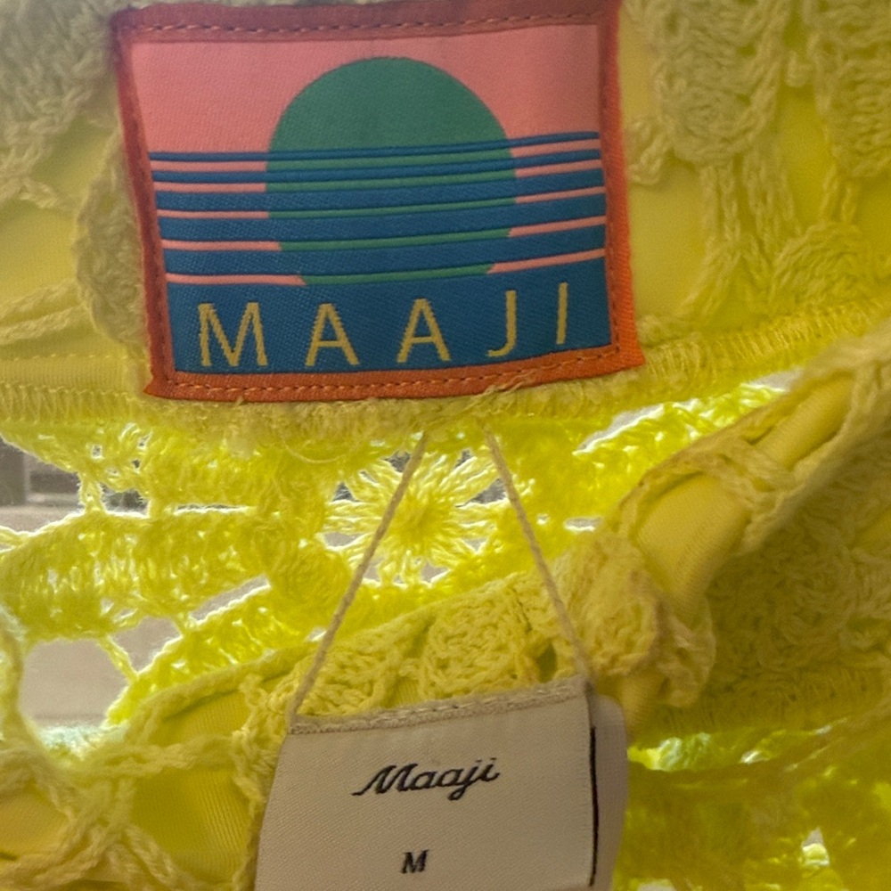 MAAJI Yellow Crochet Two-Piece Set SIZE M NEVER WORN - Picture 7 of 11